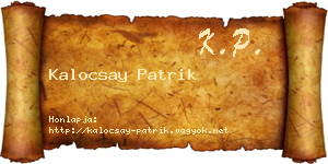 Kalocsay Patrik névjegykártya