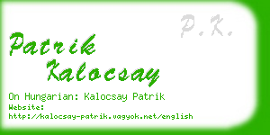 patrik kalocsay business card